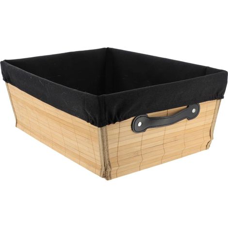 Ankleidekorb bambus l32,5xp45xh18 cm - bambus stoff schwarz - Tendance (1/3)