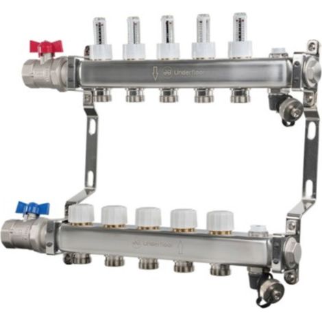 John Guest Speedfit UFH Euroconus Manifold BVAL 5 Port - JGUFHMAN5E For Heating