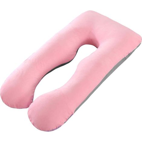 1 Oreiller en forme de U, coton, épaisseur réglable 15-20cm, lavable, pour femmes enceintes (1/5)