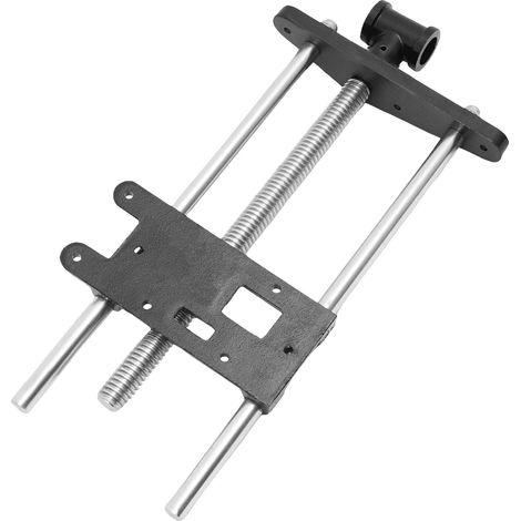Tornillo de banco para taladro, construcción robusta, sujeción versátil, color negro. (1/2)
