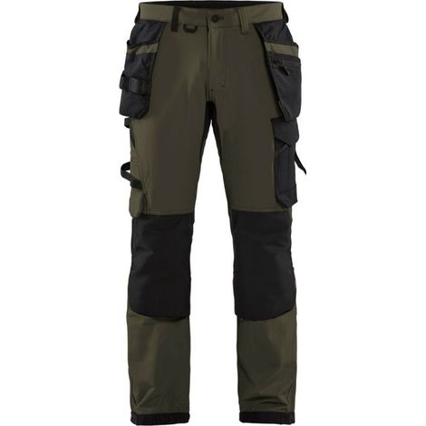 Pantalon artisan stretch 4D Vert Kaki/Noir - 152216454599 - Blaklader - taille 54 (1/4)