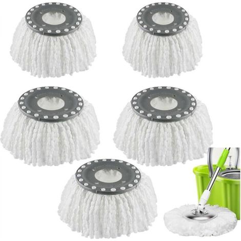 Pack of 5 replacement rotating mop heads for Hurricane mops for Mr.Clean 360 Spin Magic, round microfiber rotating mops, universal rotating mop heads, refills for Stan mops (1/5)