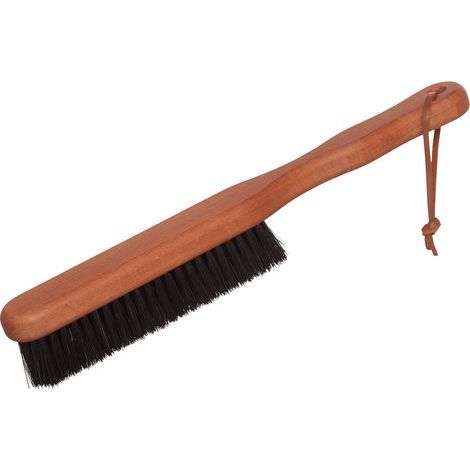 Brosse à vêtements en bois de poirier huilé et poils noirs solides (1/5)