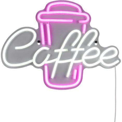 Applique, Applique murale LED néon COFFEE Multicolore en Plastique, BOITE A DESIGN (1/5)