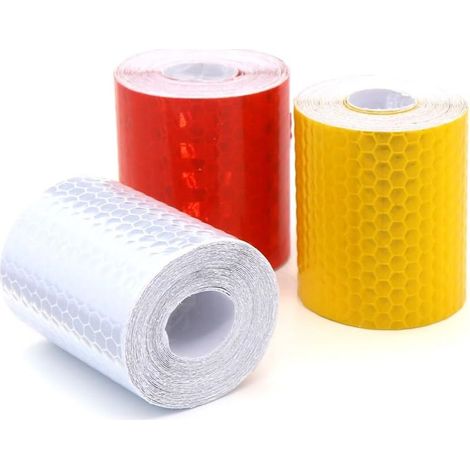 Ruban réfléchissant 5cm x 3m – Lot de 3 rouleaux – Résistant à la déchirure – Imperméable pour marquage de sécurité extérieur (1/5)