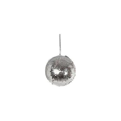 Decorazione natalizia a palla con paillette argento (kit da 10)