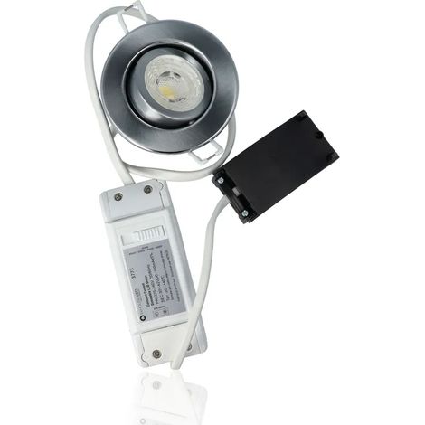 Faretto LED rotondo da incasso diam.86mm, orientabile, 7W, 220Vac, con regolazione temperatura luce (Calda - Naturale - Fredda) - Dimmerabile - Alluminio