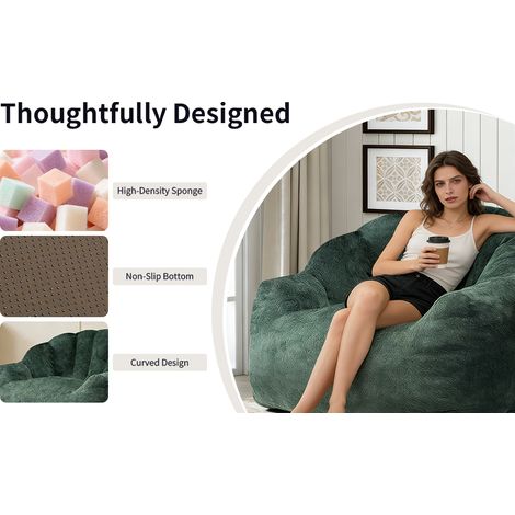 Poltrona Sacco Rotonda Shimmer Bear Paw con Contorno Ergonomico per Relax Domestico (1/5)