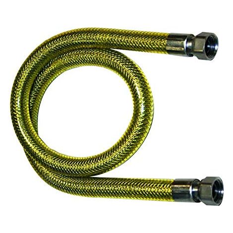 Tubo flessibile 2 metri per gas metano e gpl certificato acciaio inox ff 1/2 cucina