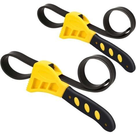 Adjustable Filter Strap Wrench, 2pcs 6/8" Multifunctional Filter Strap Wrench Handle Removal Tool for Mechanics and Plumbers (1/4)