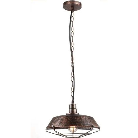 U-Do Lustre Suspension en Fer Rouille E27 26CM Vintage Lampe Créatif Rétro E27 Lumière pour Salon Cuisine Bar (1/4)