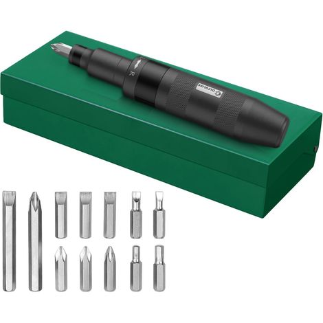 13-teiliges 1/2"-Schlagschrauber-Bit-Set für robuste Sechskant- und Kreuzschlitzbits – Schwarz