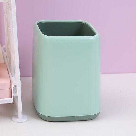 Boîte de rangement murale sans poinçon de dessin animé mignon papeterie bureau finition pinceau de maquillage porte-stylo (1/5)