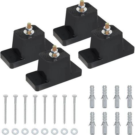 Ensemble de 4 Patins Anti-vibrations,Amortisseur de bruit 30dB,climatiseur,Support sol résistant UV -80°C à +30°C,Unité extérieure (1/5)