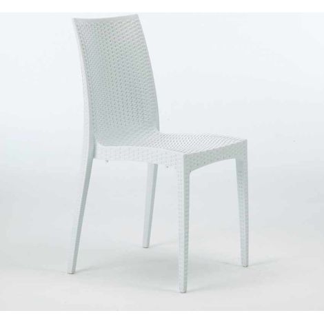 Sedie Poly rattan bar giardino gelateria impilabile Bistrot Grand Soleil - Bianco