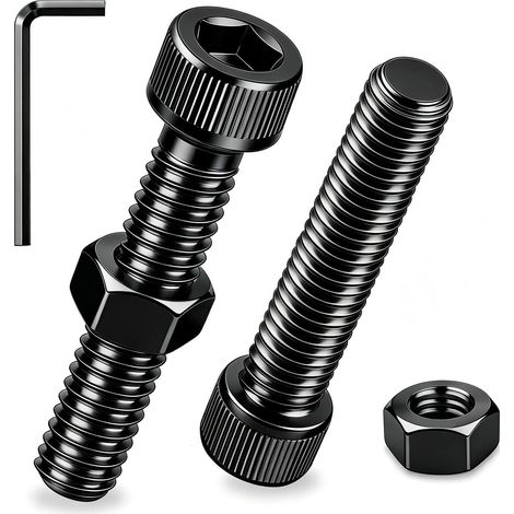 M4x10 mm Vis et Ecrous Set 50 Pièces Noir Vis à Tête Cylindrique (1/5)