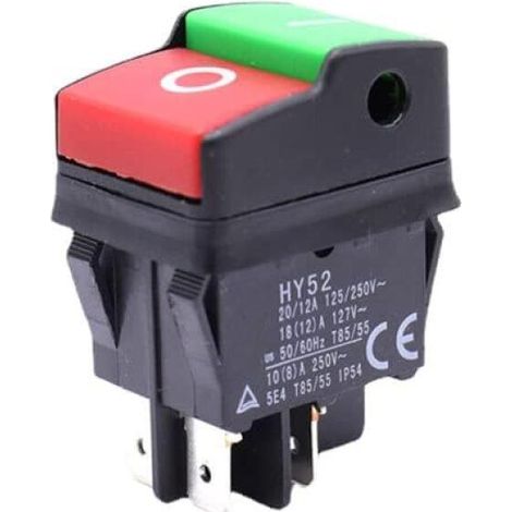 KEDU HY52 4 Pin Push Button Switch AC 125/250V 20/12A 5E4 T85/55 IP54 for Household Electrical (1/5)