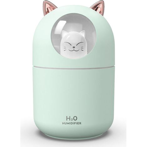 Tigrezy Mini umidificatore a ultrasuoni da 300 ml, funzione luce notturna, silenzioso, adatto per soggiorno, camera da letto, ufficio, regalo creativo per bambini, amici e amanti