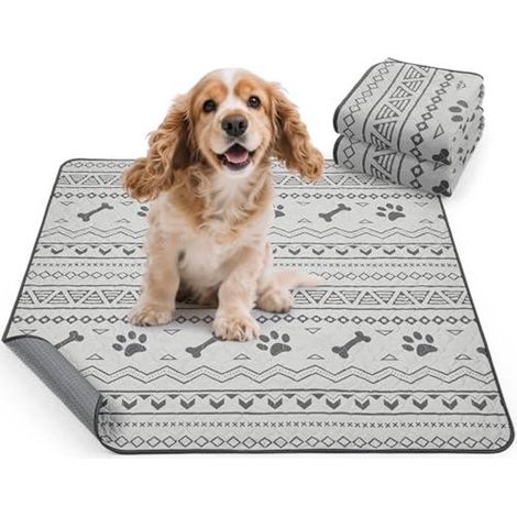 Tapis de dressage pour chiots - Tapis pour chien - Structure super absorbante à 4 couches - Fond antidérapant - 1 pièce - Pour intérieur et extérieur + Gris -45 x 60 cm (1/5)