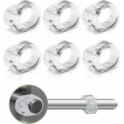 Paquete de 6 topes de manija de puerta de PVC, protectores de parachoques de pared, pequeños, de goma transparente, de silicona, para baño, dormitorio y oficina. (1/5)