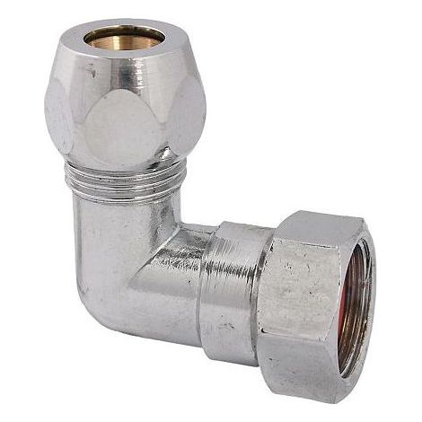 Schlösser Winkel mit 1 Quetschverschraubung und Überwurfmutter, DN 10, 3/8" x 10mm, verchromt (1/3)