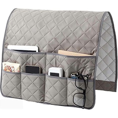 Sac de rangement pour accoudoir de canapé, sac de rangement antidérapant pour accoudoir de fauteuil inclinable, sac de rangement pour télécommande de canapé, sac de rangement pour accoudoir avec 6 poc (1/5)