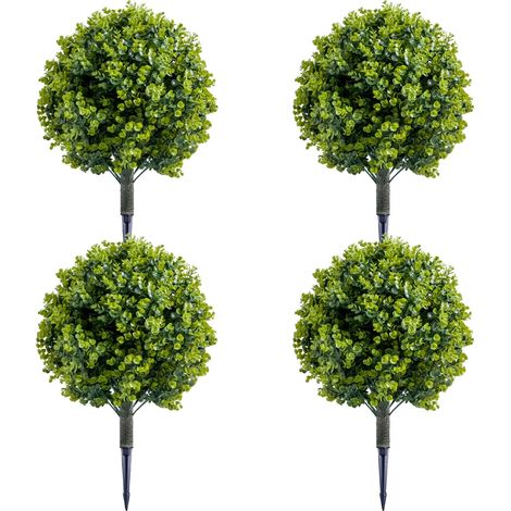 Árboles de topiario en forma de bola, plantas artificiales, decoración para interiores y exteriores, B-4 piezas (1/2)