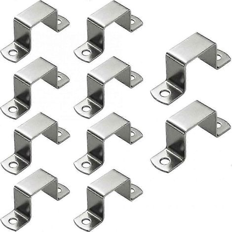 Colliers de serrage carrés en acier inoxydable pour tubes, colliers de serrage en forme de U pour tuyaux, lot de 10, 30 x 30 mm, robustes pour la plomberie (1/5)