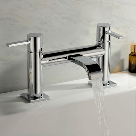 Urban Modern Bathroom Design Waterfall Deck Mounted Bath Filler Tap (1/4)