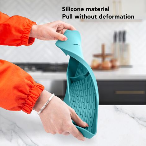 Ortviai Étagère Magnétique pour Plaque de Cuisinière en Silicone Antidérapante et Étanche – Lot de 2, Vert Foncé (1/4)