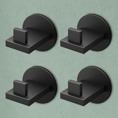 Mai & Mai Appendiabiti da Parete in Acciaio Inossidabile 304, Attaccapanni da Muro 4pcs per Camera da Letto, Ingresso, Cucina, Nero Opaco, Stalo-08 (1/5)
