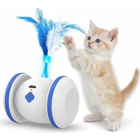 Jouet interactif LED pour chat, plume tournante automatique, jouet électrique mobile pour chasse et stimulation mentale (1/4)