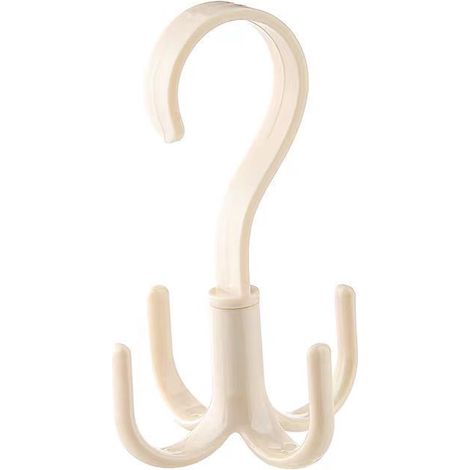 Crochet rotatif multifonction en plastique, cintre mural pour sacs et vêtements, organisateur de rangement domestique, blanc
