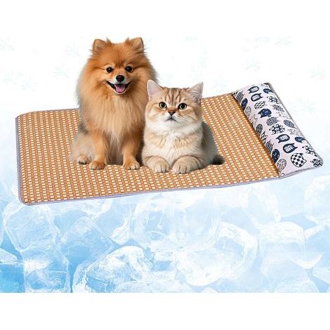 Tapis Rafraichissant Chien avec Oreiller, Tapis Rafraichissant Chat Résistant aux Rayures Plus Durable, 47x39cm, Tapis Refroidissant pour Chien Portable, Cooling Mat Dog pour Été et Canicule (1/5)