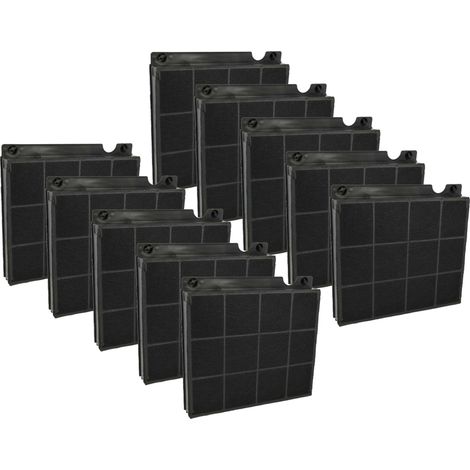 vhbw 10x Aktivkohlefilter kompatibel mit Bauknecht DTR589002IN, DTR5890AL, DTR5890IN0IN 1 E07 6BII, I58900, INDDLE. 5790 Dunstabzugshaube