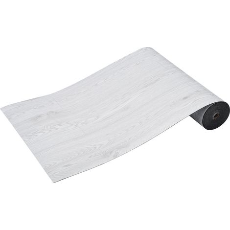 Revêtement de sol adhésif vinyle 390 x 23,6 pouces, épaisseur 1,5 mm, aspect bois gris clair, pose facile pour cuisine, salon, chambre et salle de bain. (1/5)