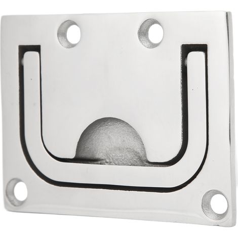Pointe de tirage carrée 76mm en inox 316 poli, anneau de levage pour trappe de pont, armoire et caisse de bateau (1/5)