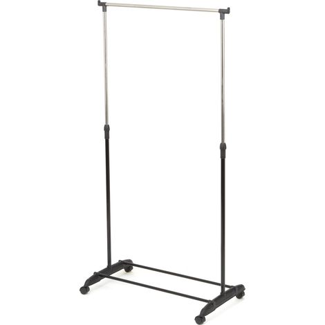 Portant à vêtements sur roulettes Suzie noir et chrome - COMPACTOR - 78 x 42 x H.85165 CM - Noir (1/5)