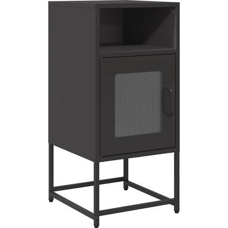 Maison Exclusive - Comodino Nero 36x39x78 cm in Acciaio Laminato a Freddo