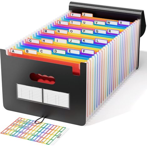 Trieur A4 / Range Document/Rangement Papier - Valisette Rangement documents Classeur Organiseur Extensible Accordéon Document (Trieur 24 compartiments) (1/5)