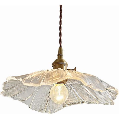 Suspension Vintage LED Verre Blanc Fleur Lustre Lampe Suspendue Maison Intérieur Porche Éclairage Luminaires E27 Ampoule 1.5m Fil Lampes Réglables (1/5)