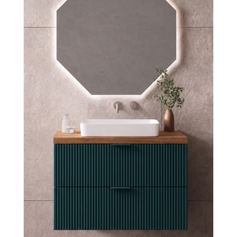 Exagonshop Mobile bagno 80x46 petrolio Teramo con lavabo da (1/3)