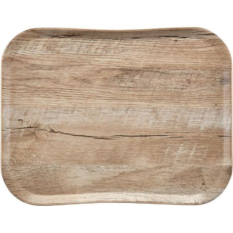 Plateau polyester Century aspect naturel bois chêne clair - 430 x 330 x 15 mm - CAMBRO