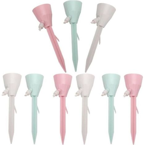 18 self-watering plant spikes with adjustable valves, reusable. (1/4)