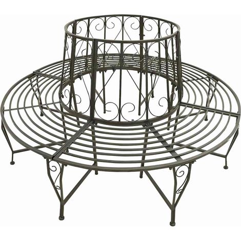 Maison Exclusive - Panchina da Giardino per Albero 160 cm in Acciaio (1/5)