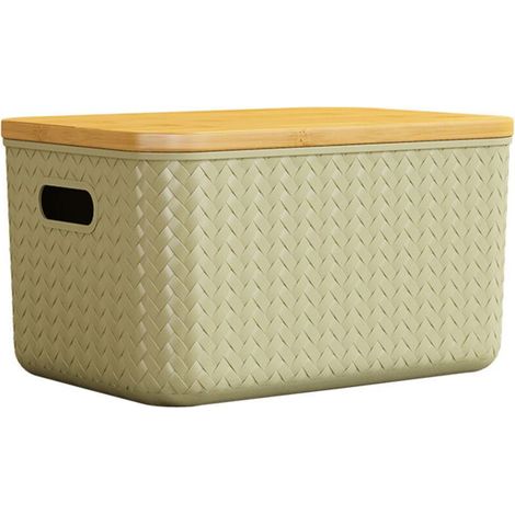 Boîte en bambou avec couvercle, organisateur minimaliste pour salon, cosmétiques et accessoires Tommoy01 (1/4)