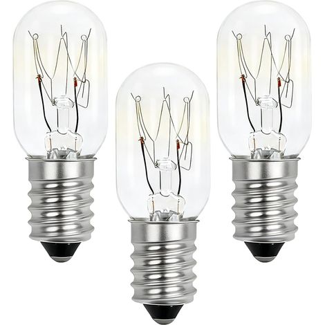 Lot de 3 Four Ampoules, E14 15W Lampe de Sel Dimmable Résistante à 300 °C Blanc Chaud 2700K AC 220–240V Petite vis Edison Ampoule Lampes pour Four Micro-ondes Lampe à Sel Hotte Réfrigérateur (T20) (1/5)