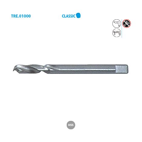 Foret pilote centreur pour trépan HSS - Acier - Diam. 6.35 x 80 mm - LEMAN - 800 (1/2)