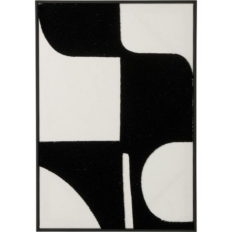 Toile Murale Tissu "Broderie" 45x65cm Blanc & Noir