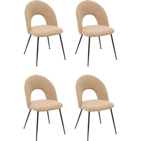 Lot de 4 Chaises en Tissu "Raven" 81cm Taupe (1/5)